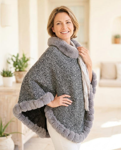 Marvis Mode - Lysel | Pelzbesetzter Ärmelloser Pullover Damen