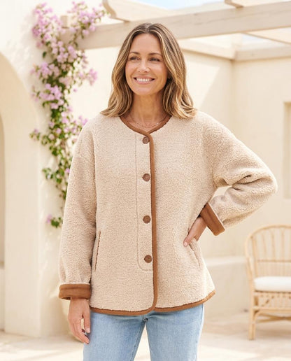 Marvis Mode - Lator | Geknöpft Strukturiert Jacke Damen