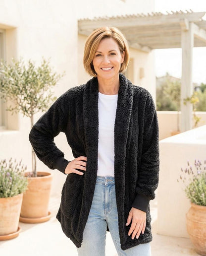 Marvis Mode - Lamer | Plüschig Offen Cardigan Damen