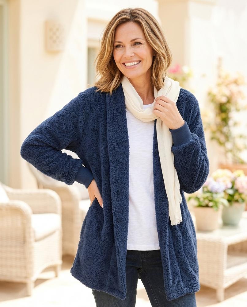 Marvis Mode - Lamer | Plüschig Offen Cardigan Damen