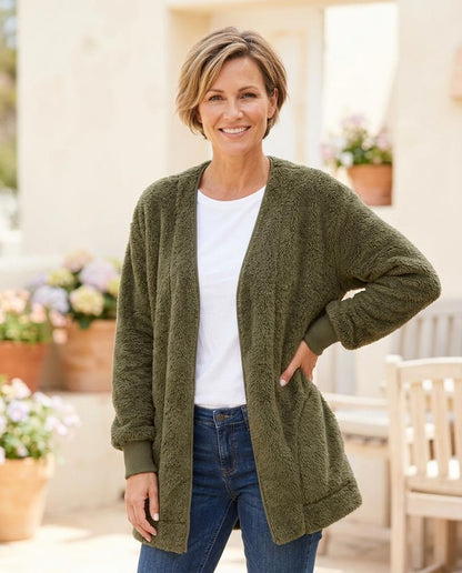 Marvis Mode - Lamer | Plüschig Offen Cardigan Damen