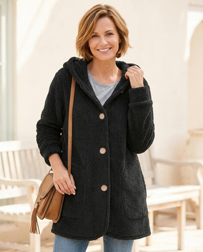 Marvis Mode - Noven | Geknöpfte plüschige Jacke Damen