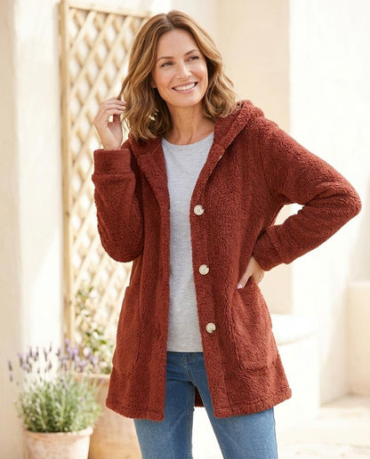 Marvis Mode - Noven | Geknöpfte plüschige Jacke Damen