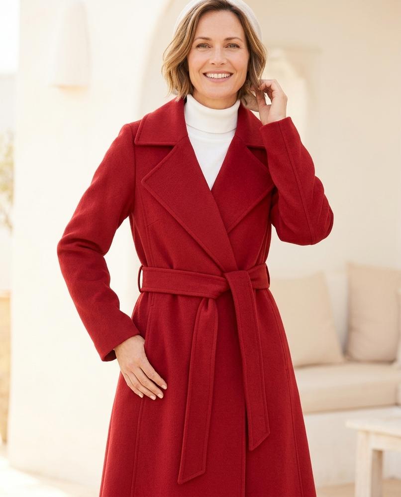 Marvis Mode - Arzan | Gegürtet Breitkragig Mantel Damen