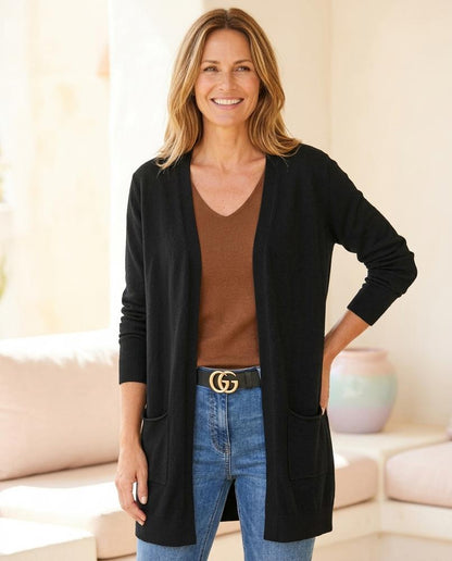 Marvis Mode - Dator | Langer Feingestrickter Cardigan Damen