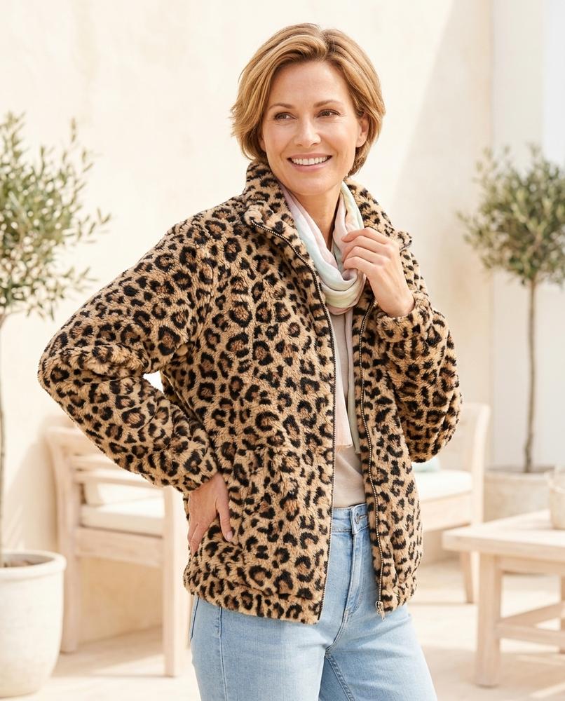 Marvis Mode - Ellin | Plüschige Gemusterte Jacke Damen
