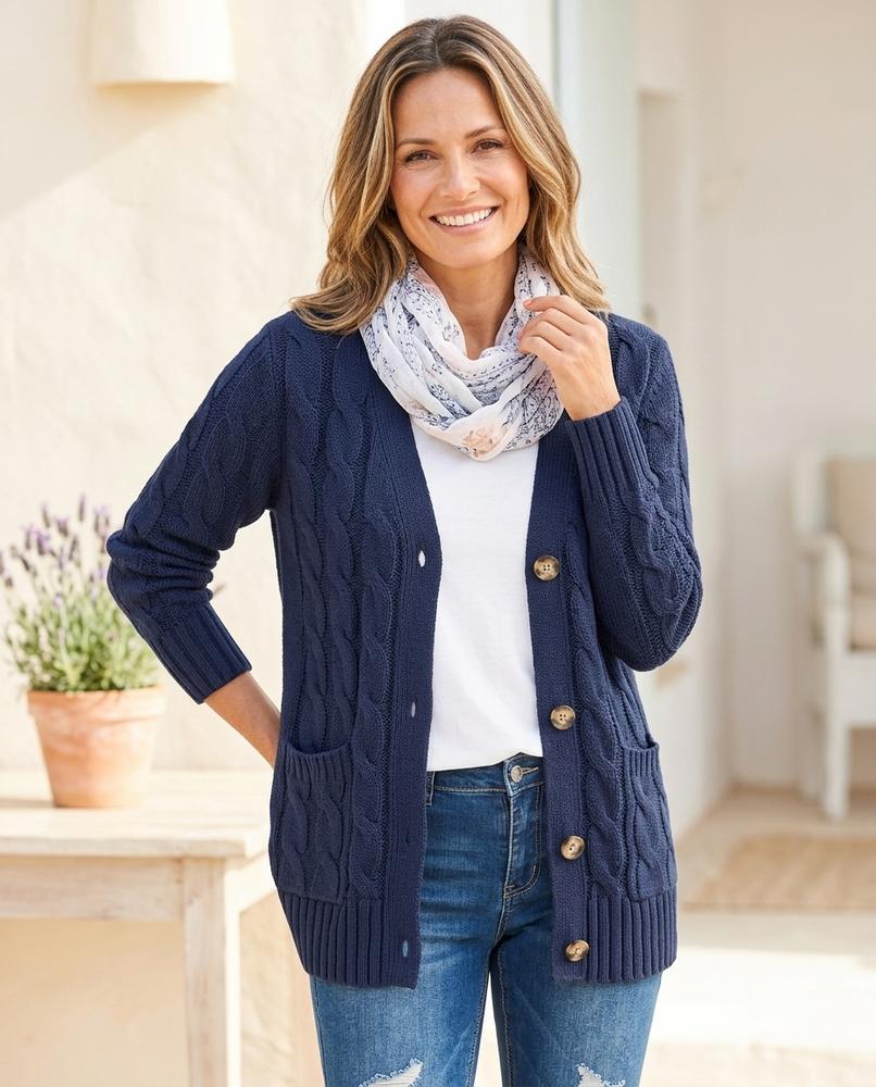 Marvis Mode - Timor | Strukturierte Geknöpfte Strickjacke Damen