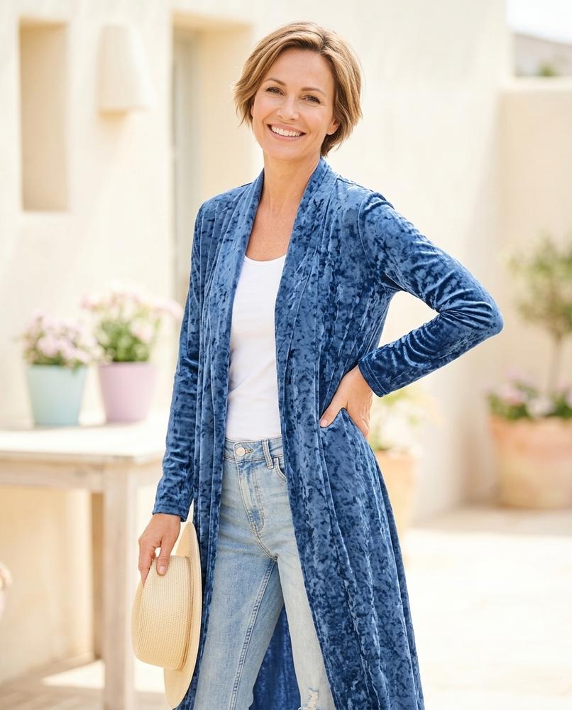 Marvis Mode - Colar | Samtiger Langer Cardigan Damen
