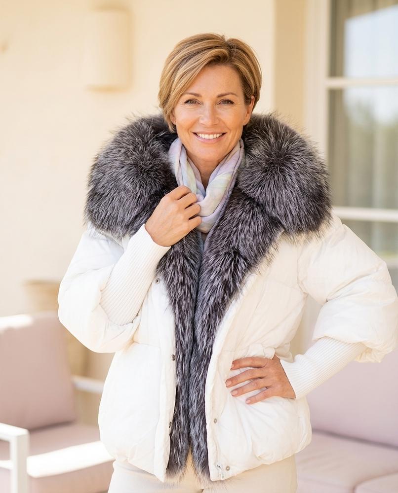Marvis Mode - Dakar | Wattierte Pelzbesetzte Jacke Damen