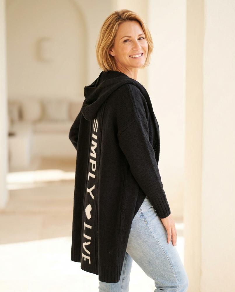 Marvis Mode - Zeken | Gestrickter Langer Hoodie Damen