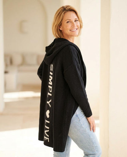 Marvis Mode - Zeken | Gestrickter Langer Hoodie Damen