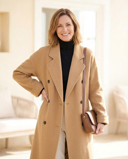 Marvis Mode - Elmel | Langer Knopfloser Mantel Damen