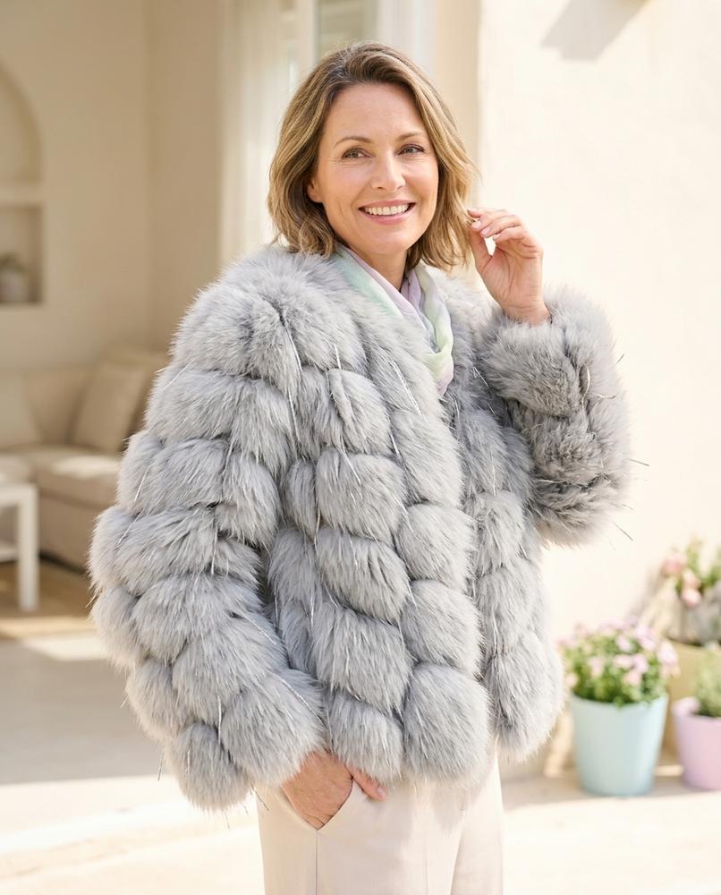 Marvis Mode - Rimel | Gestuft Pelzig Jacke Damen