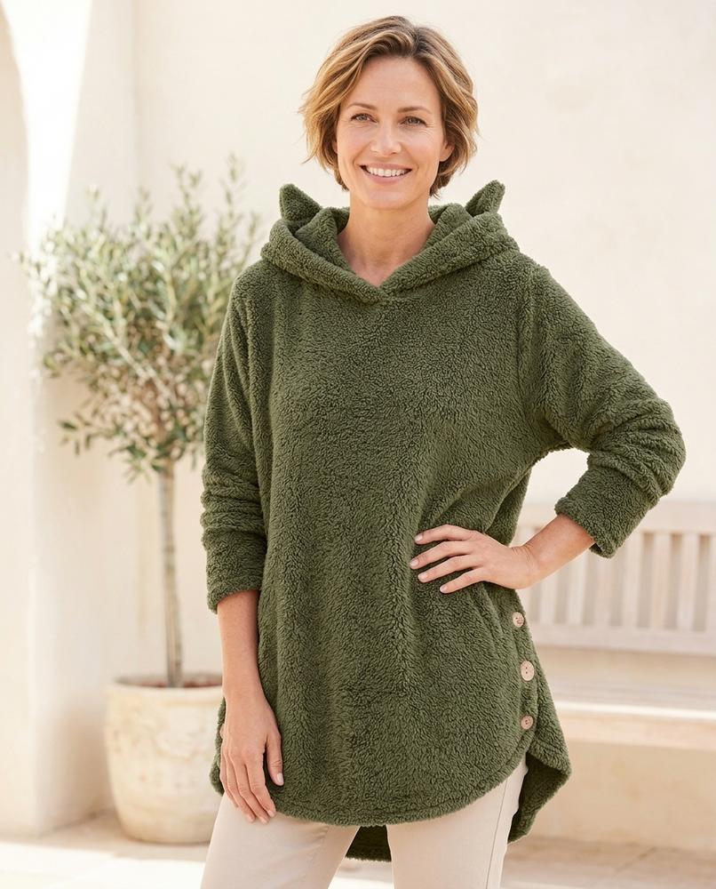 Marvis Mode - Arral | Plüschiger Asymmetrischer Hoodie Damen