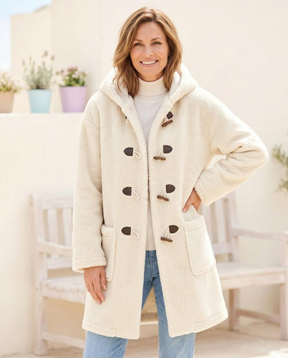 Marvis Mode - Nelor | Geknebelter Plüschiger Mantel Damen