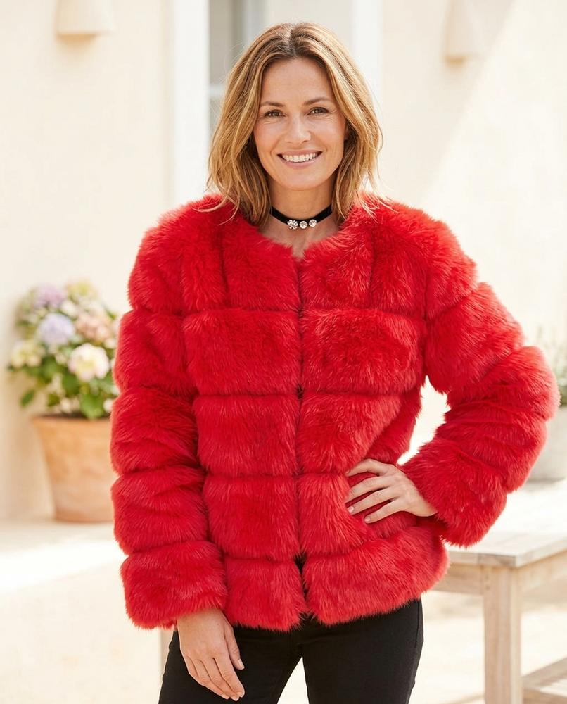 Marvis Mode - Kahal | Flauschig Gestuft Jacke Damen