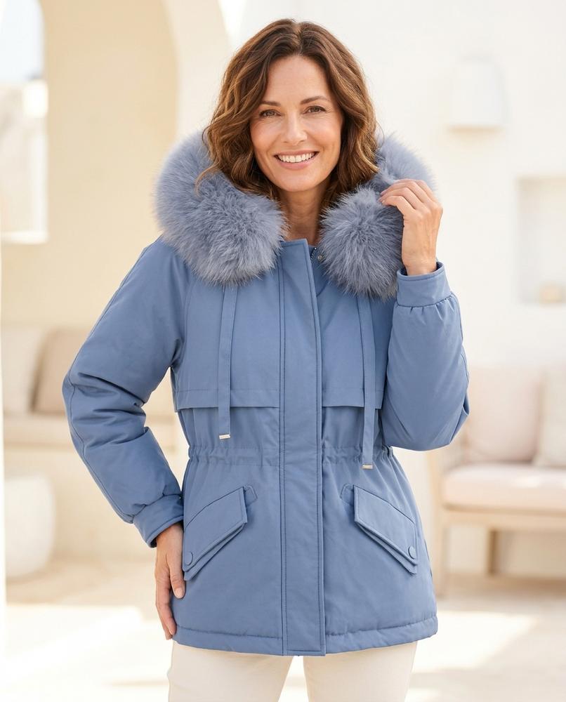 Marvis Mode - Zezan | Gefüttert Fellkapuzen Jacke Damen