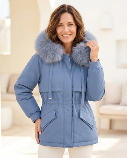 Marvis Mode - Zezan | Gefüttert Fellkapuzen Jacke Damen