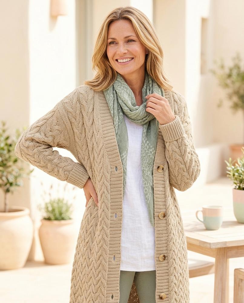 Marvis Mode - Rosan | Strukturiert Geknöpft Strickjacke Damen