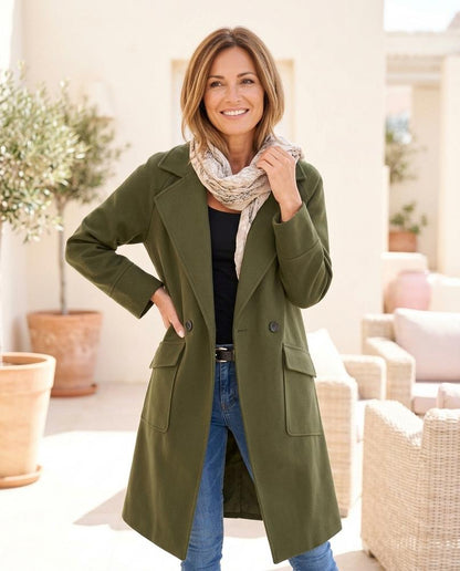 Marvis Mode - Romin | Langer Filzartiger Mantel Damen