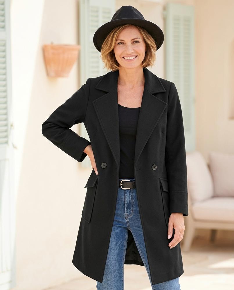 Marvis Mode - Romin | Langer Filzartiger Mantel Damen