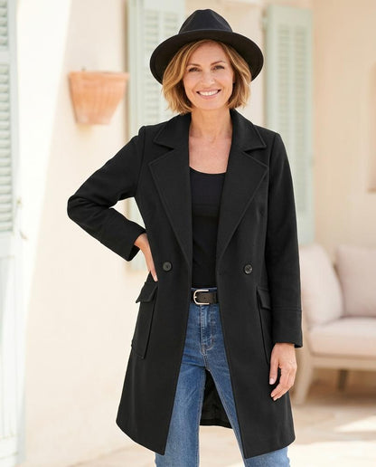 Marvis Mode - Romin | Langer Filzartiger Mantel Damen
