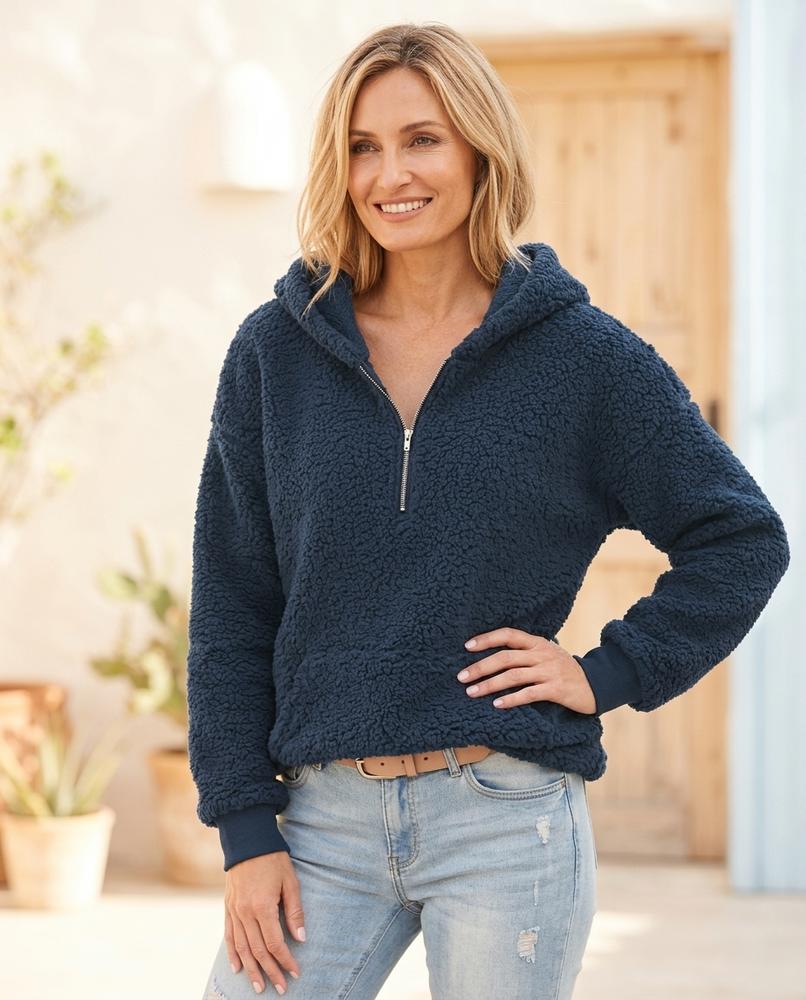 Marvis Mode - Vevar | Langärmliger Strukturierter Hoodie Damen