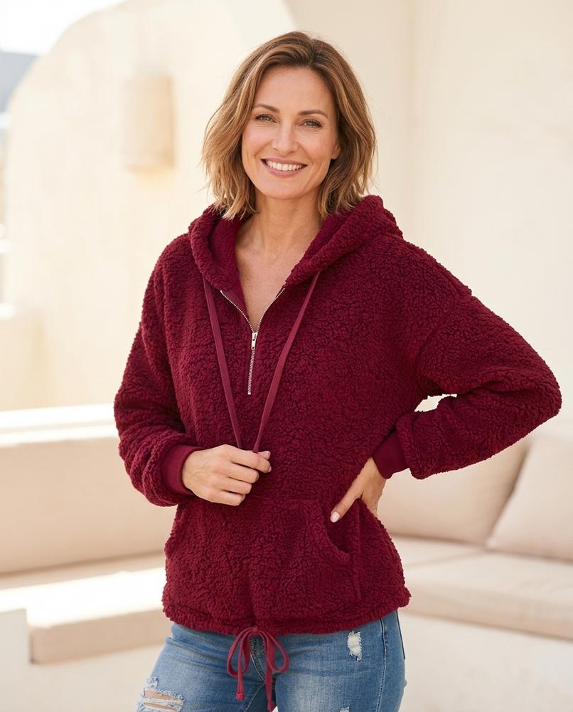 Marvis Mode - Vevar | Langärmliger Strukturierter Hoodie Damen