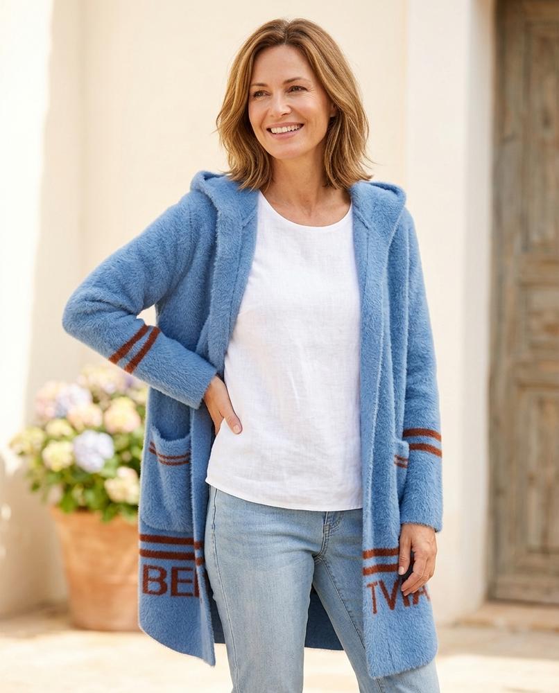 Marvis Mode - Viser | Bestickter Kapuzen Cardigan Damen