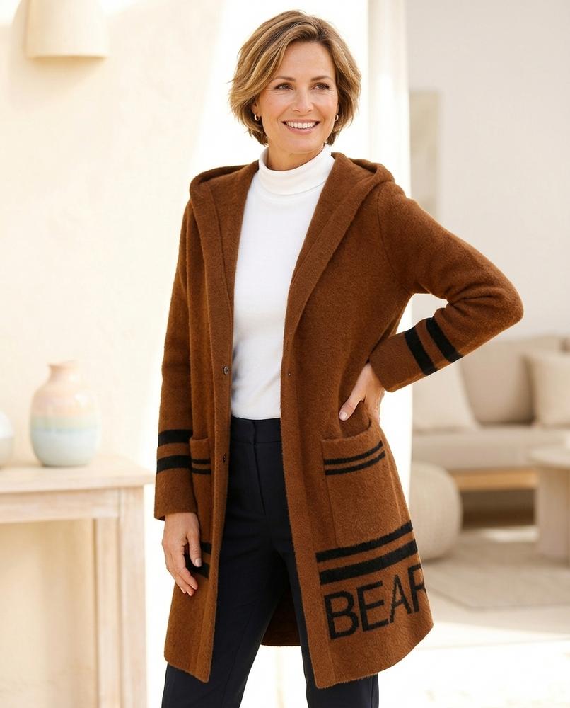 Marvis Mode - Viser | Bestickter Kapuzen Cardigan Damen