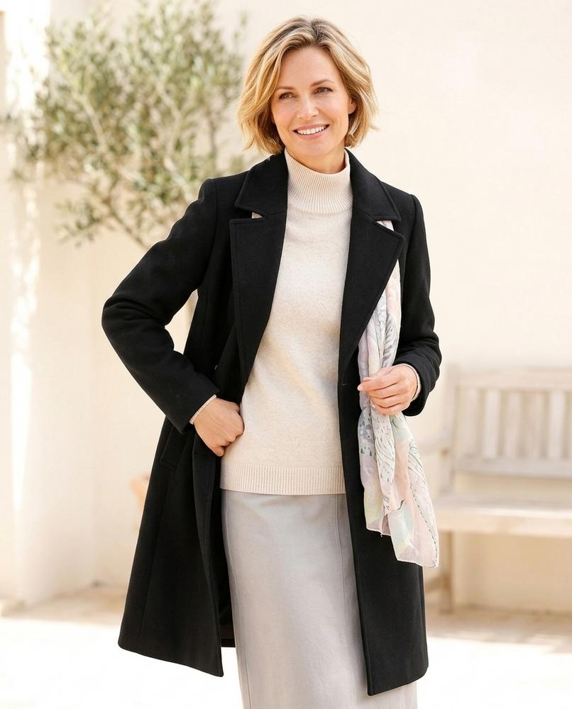 Marvis Mode - Visol | Gefütterter Zweireihiger Mantel Damen