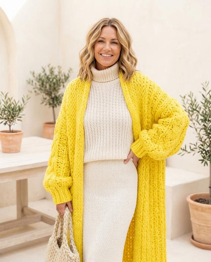 Marvis Mode - Lanal | Grobmaschiger Offener Cardigan Damen