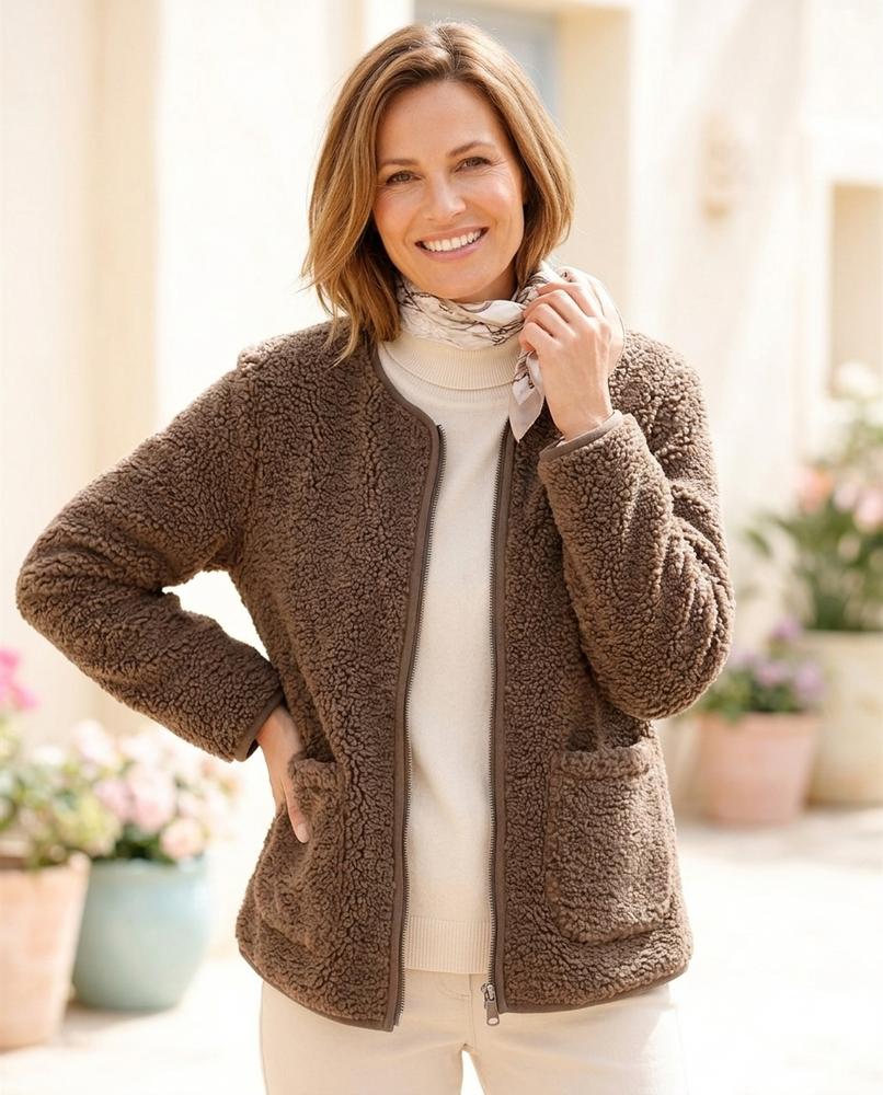 Marvis Mode - Lysin | Strukturierte Kragenlose Jacke Damen