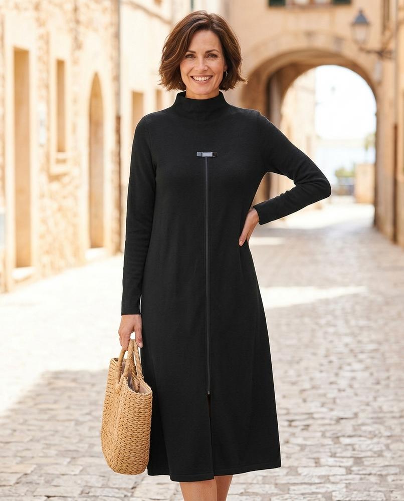 Marvis Mode - Yosan | Hochgeschlossenes Asymmetrisches Kleid Damen