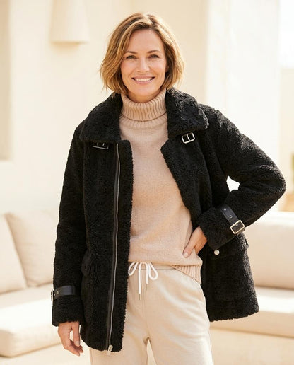 Marvis Mode - Niver | Strukturiert Hochgeschlossen Jacke Damen