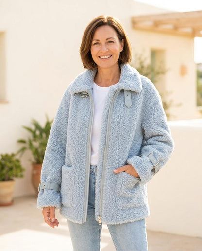 Marvis Mode - Niver | Strukturiert Hochgeschlossen Jacke Damen