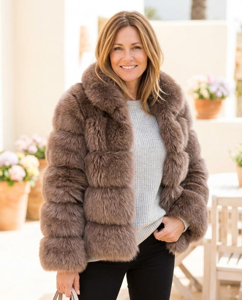 Marvis Mode - Comon | Voluminös Plüschig Mantel Damen