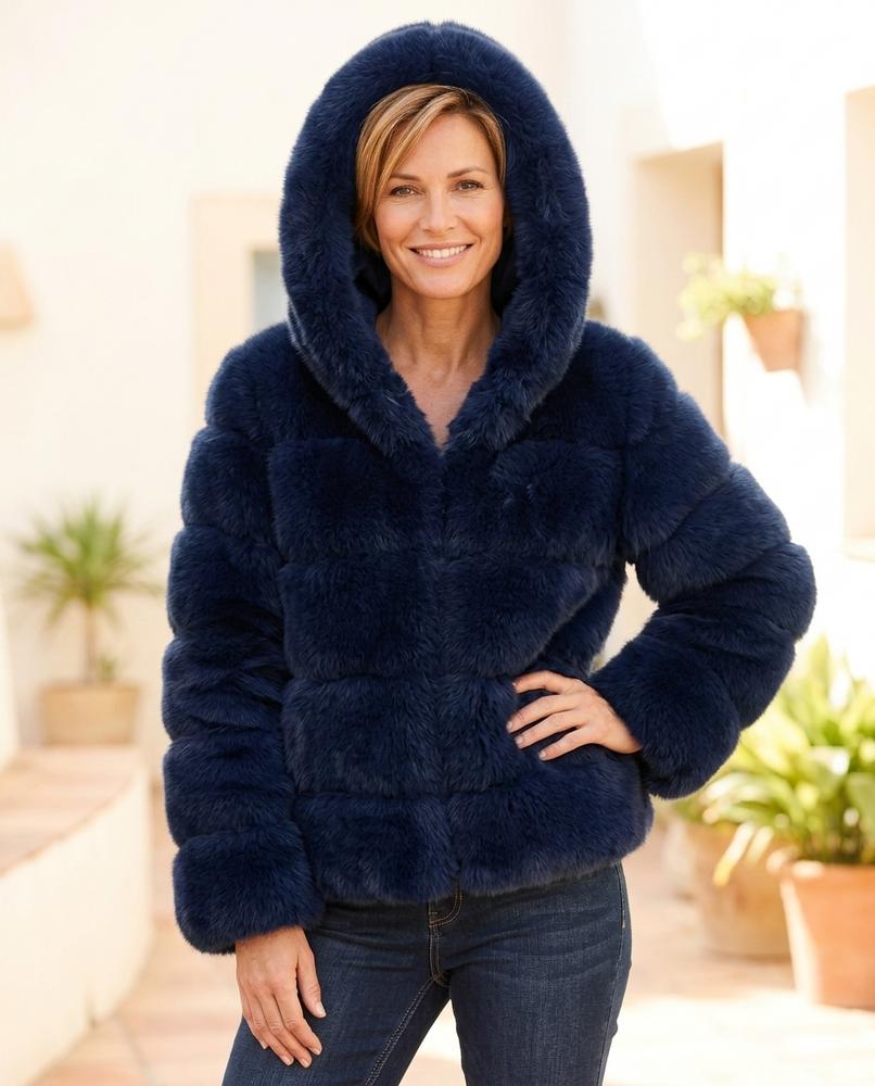 Marvis Mode - Comon | Voluminös Plüschig Mantel Damen