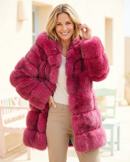 Marvis Mode - Comon | Voluminös Plüschig Mantel Damen