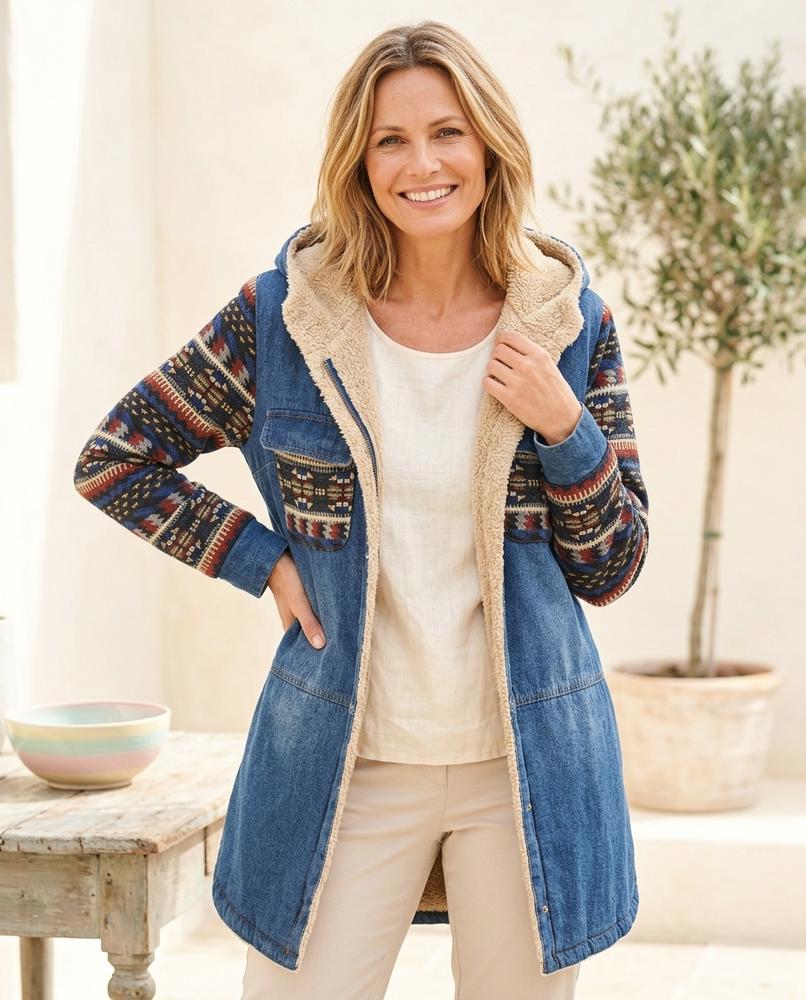 Marvis Mode - Lyhal | Gefütterte Gemusterte Jacke Damen
