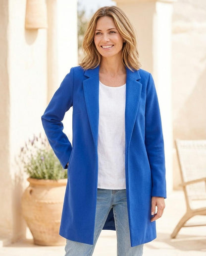 Marvis Mode - Kemel | Knopfloser Woll Mantel Damen