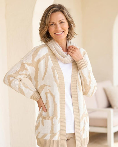 Marvis Mode - Kalin | Gemustert Offen Cardigan Damen