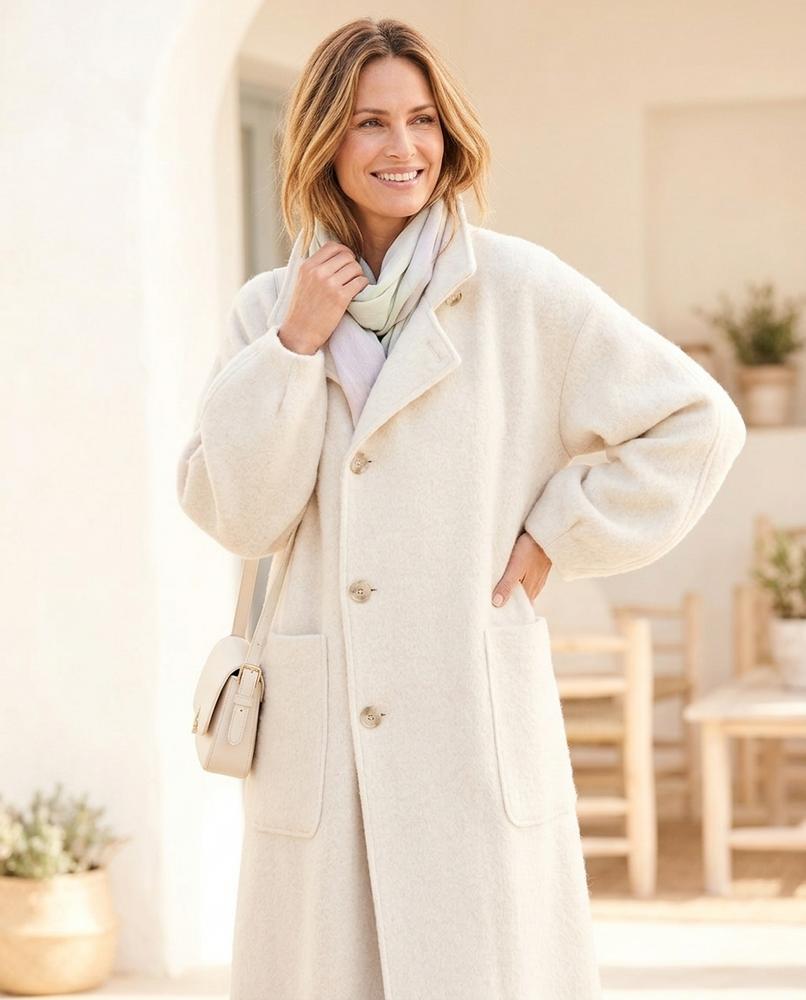Marvis Mode - Rolev | Hochgeschlossen Asymmetrisch Mantel Damen