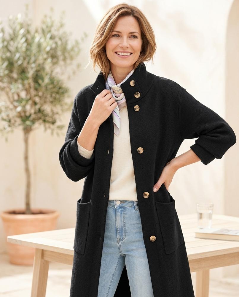Marvis Mode - Rolev | Hochgeschlossen Asymmetrisch Mantel Damen