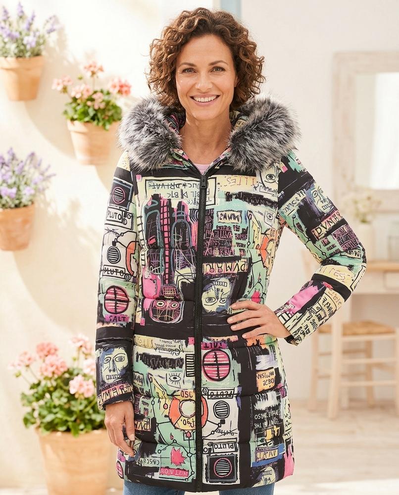 Marvis Mode - Dalev | Gefüttert Gemustert Mantel Damen