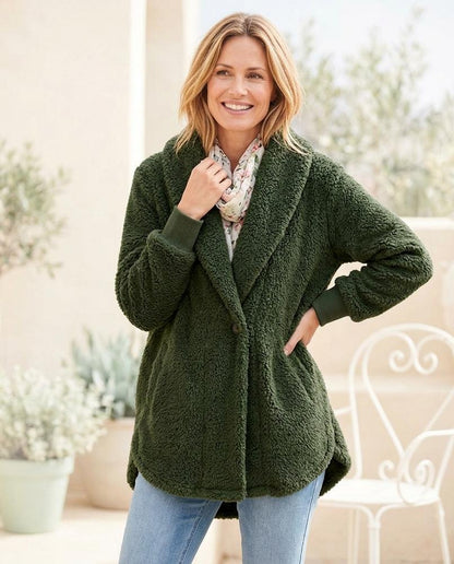 Marvis Mode - Mamar | Asymmetrischer Plüschiger Cardigan Damen