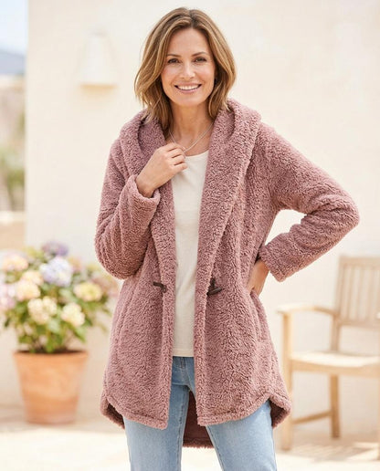 Marvis Mode - Mamar | Asymmetrischer Plüschiger Cardigan Damen