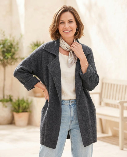 Marvis Mode - Lamir | Offener Strukturierter Mantel Damen