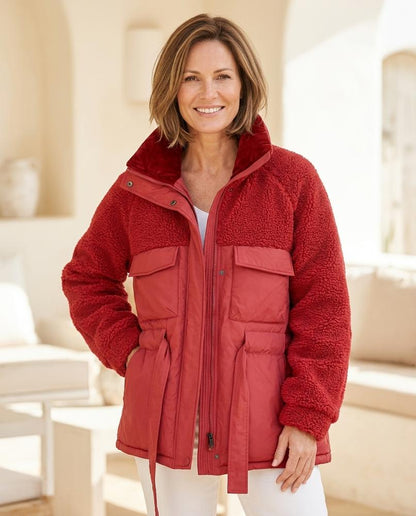 Marvis Mode - Zesin | Wattiert Material-Mix Jacke Damen