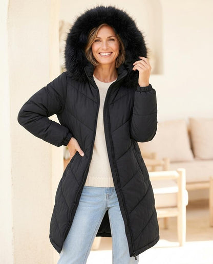 Marvis Mode - Miven | Gefütterter Kapuzen Mantel Damen